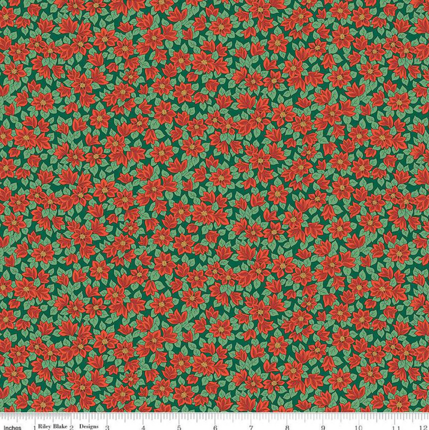 Liberty: Festive Greetings Peaceful Poinsettias A- Green