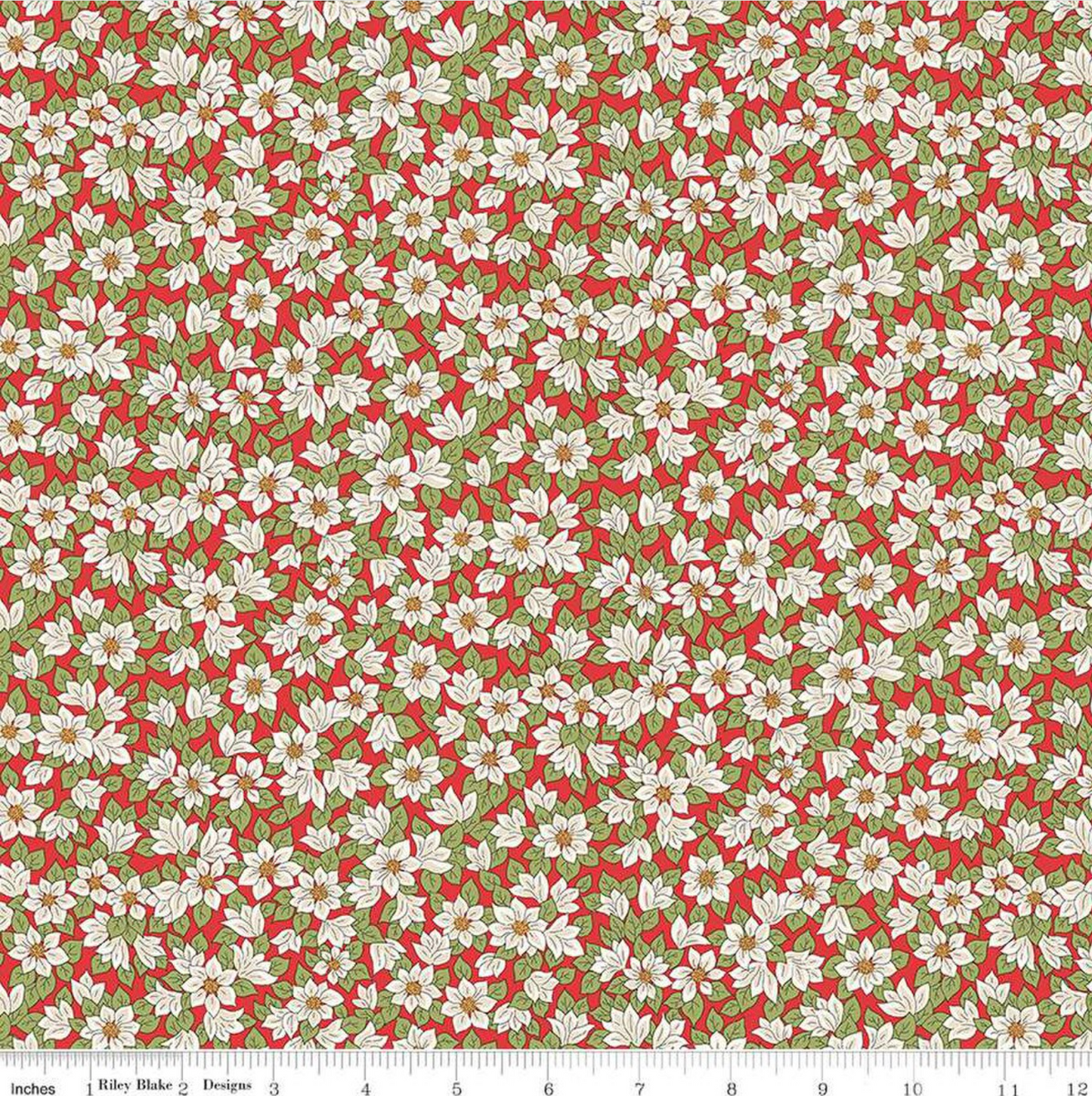 Liberty: Festive Greetings Peaceful Poinsettias B- Red