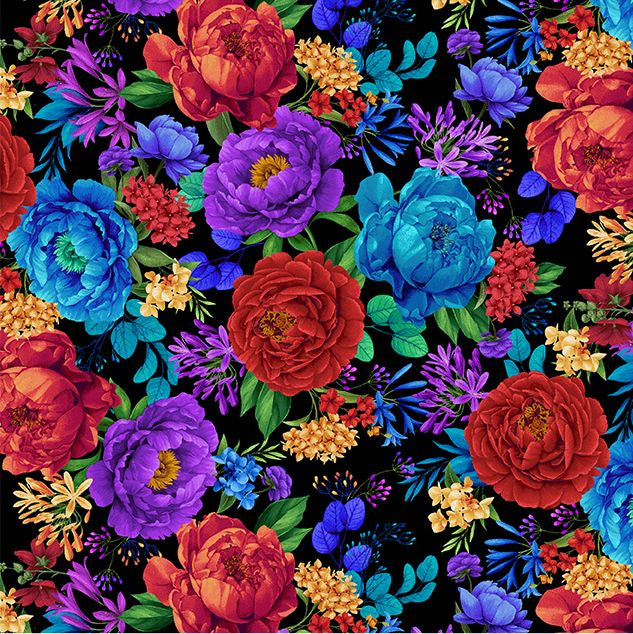Bright Floral- Black