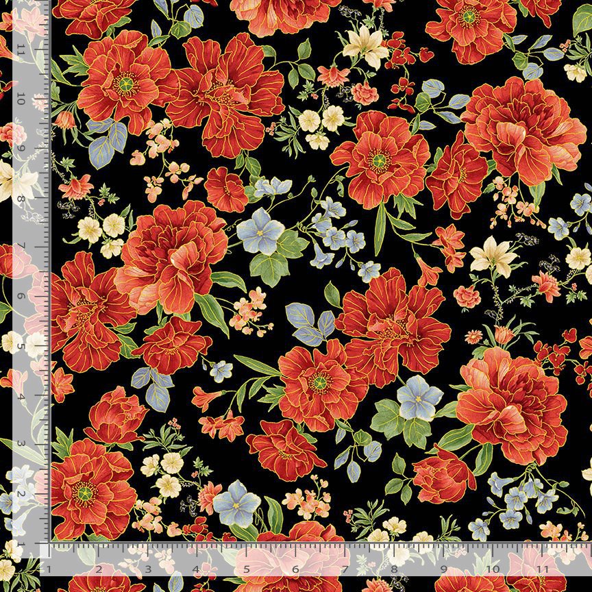 Metallic Asian Medium Floral