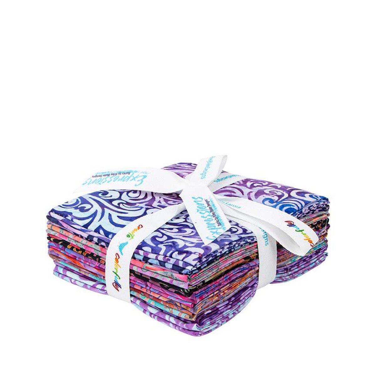 Batiks Elementals Twirl & Swirl Pinks and Purples Fat Quarter Bundle B