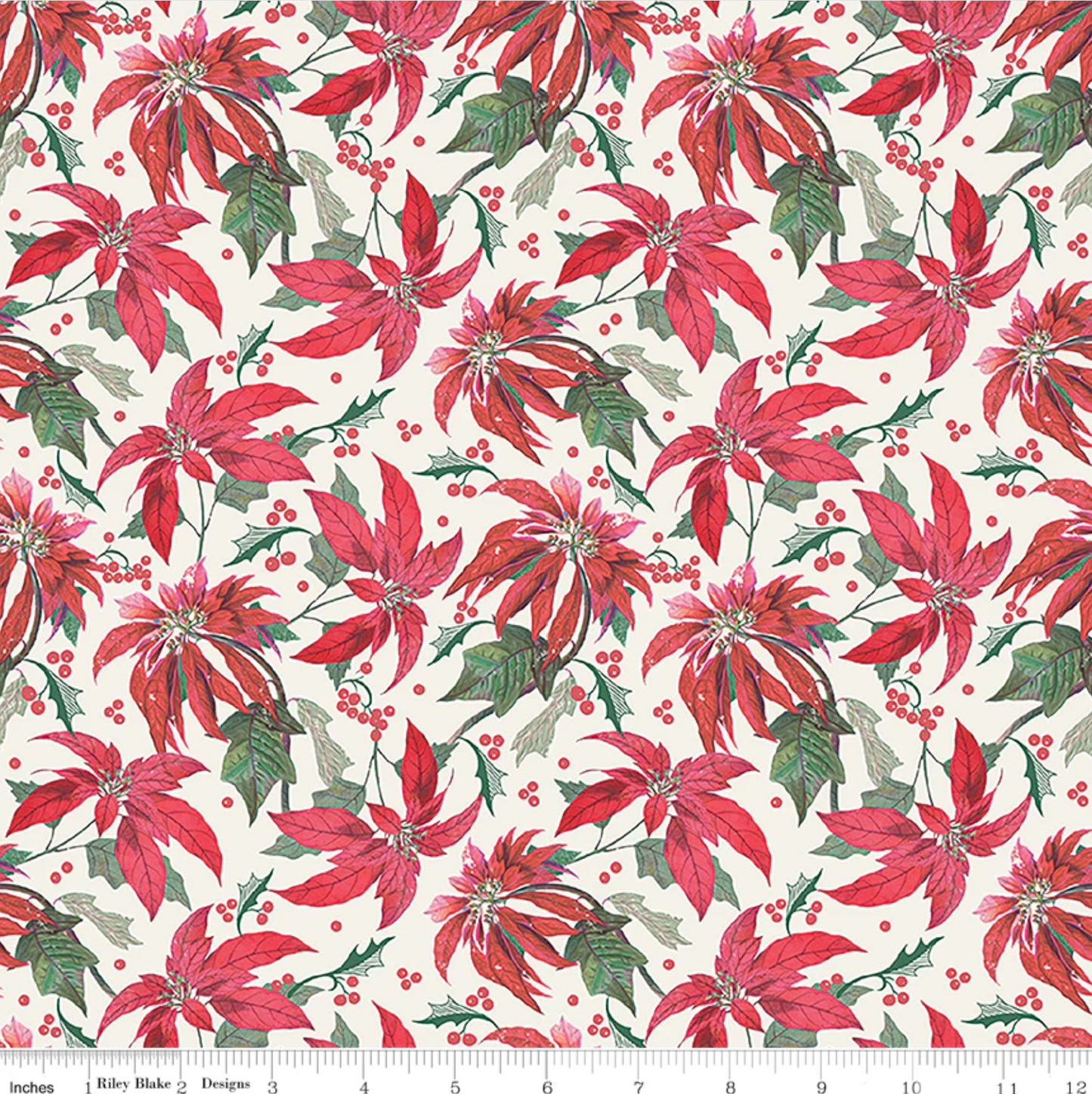 Merry Little Christmas Holly- Cream
