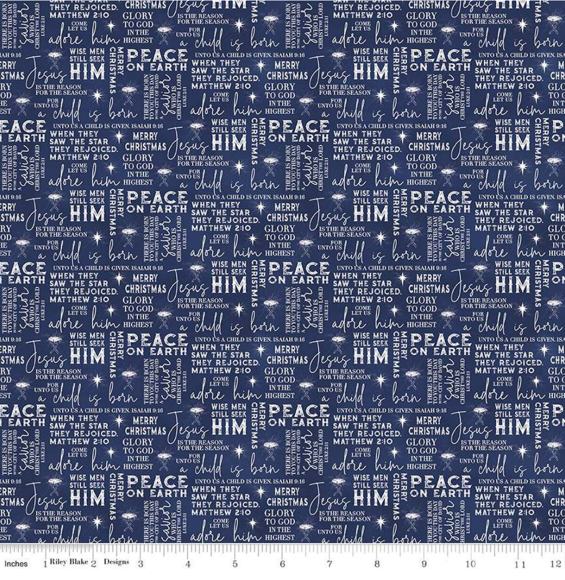 Come Let Us Adore Him Text- Navy