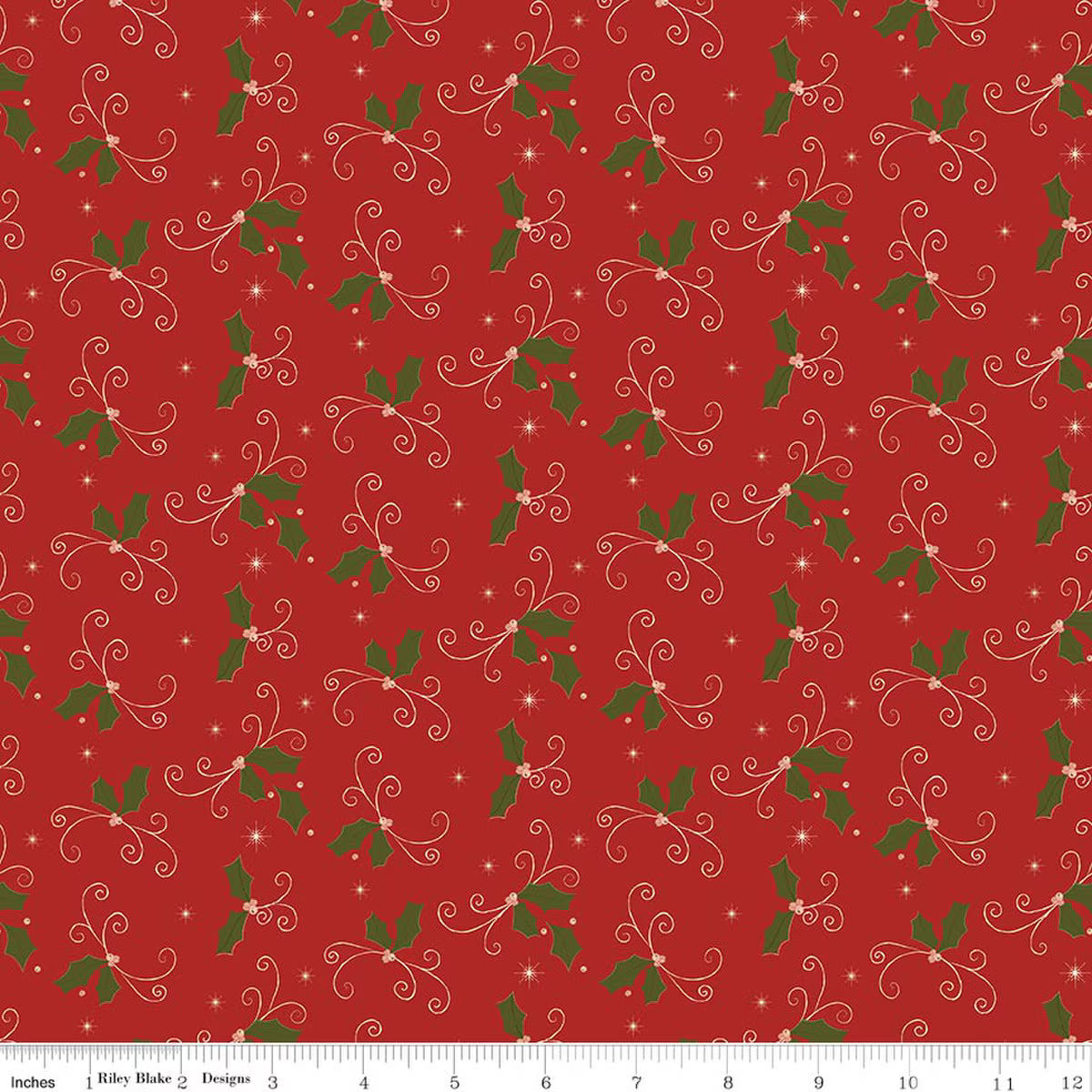 Christmas Greetings Holly- Red