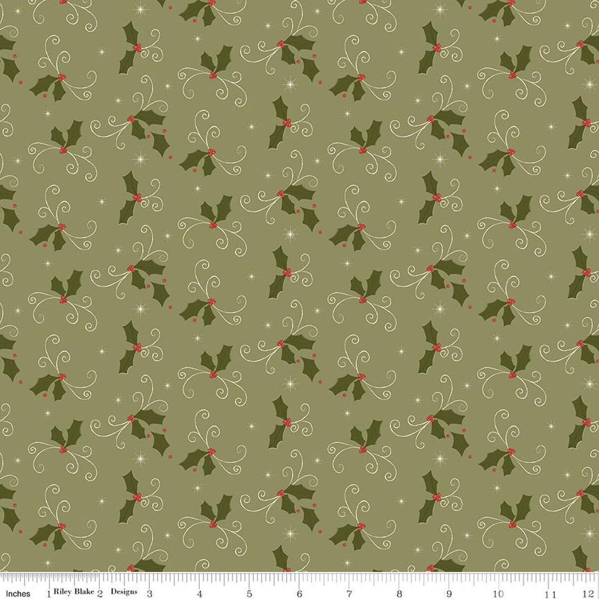 Christmas Greetings Holly- Spruce