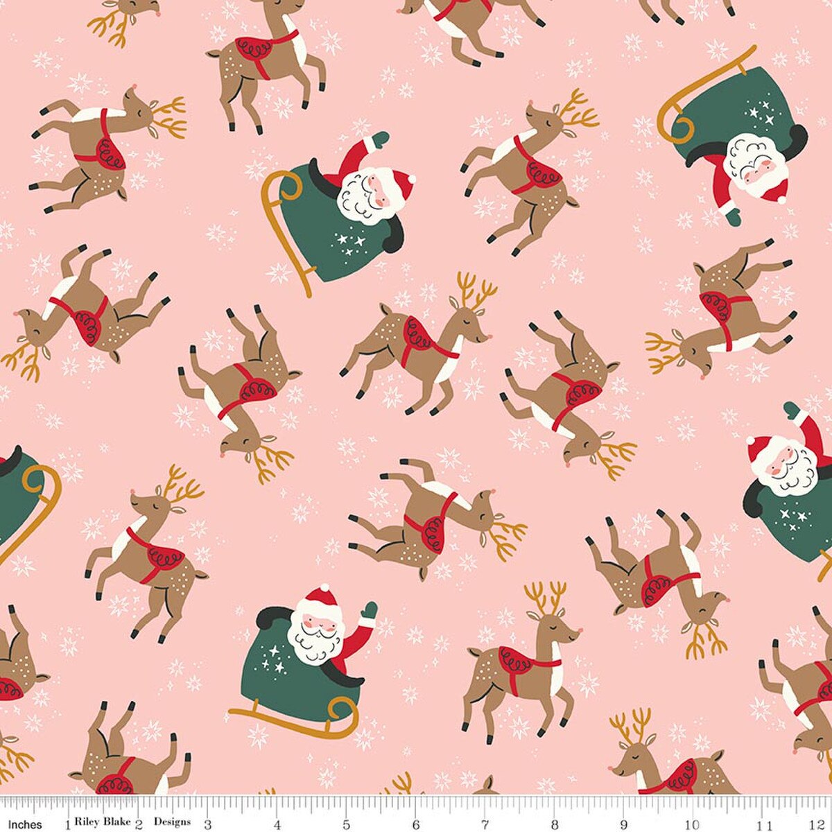 Flannel The North Pole Reindeer Toss- Blush