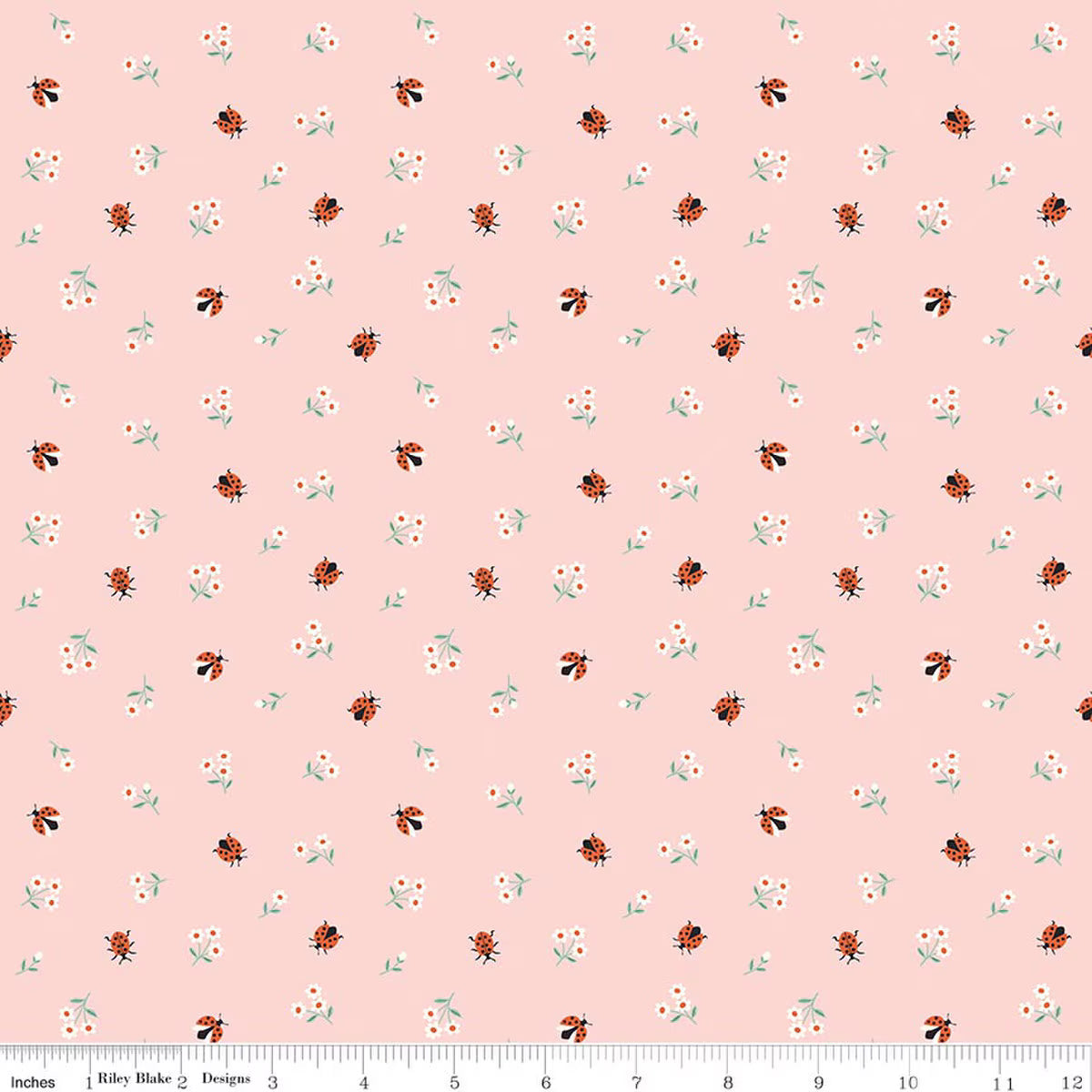 Flannel Meadow Moments Ladybugs - Pink