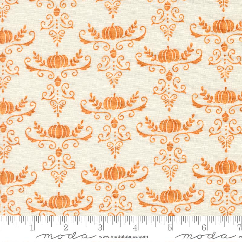 Pumpkins and Vines Damask- Orange