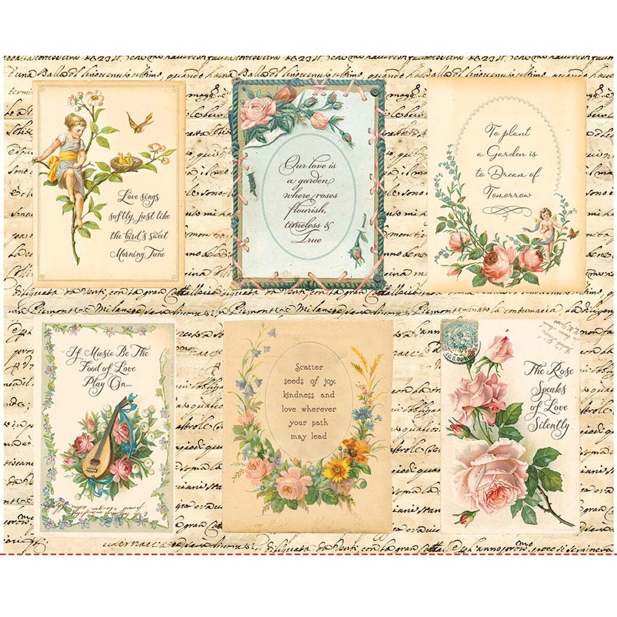 Rose & Violet's Bouquet des Fleurs Rose Garden Panel