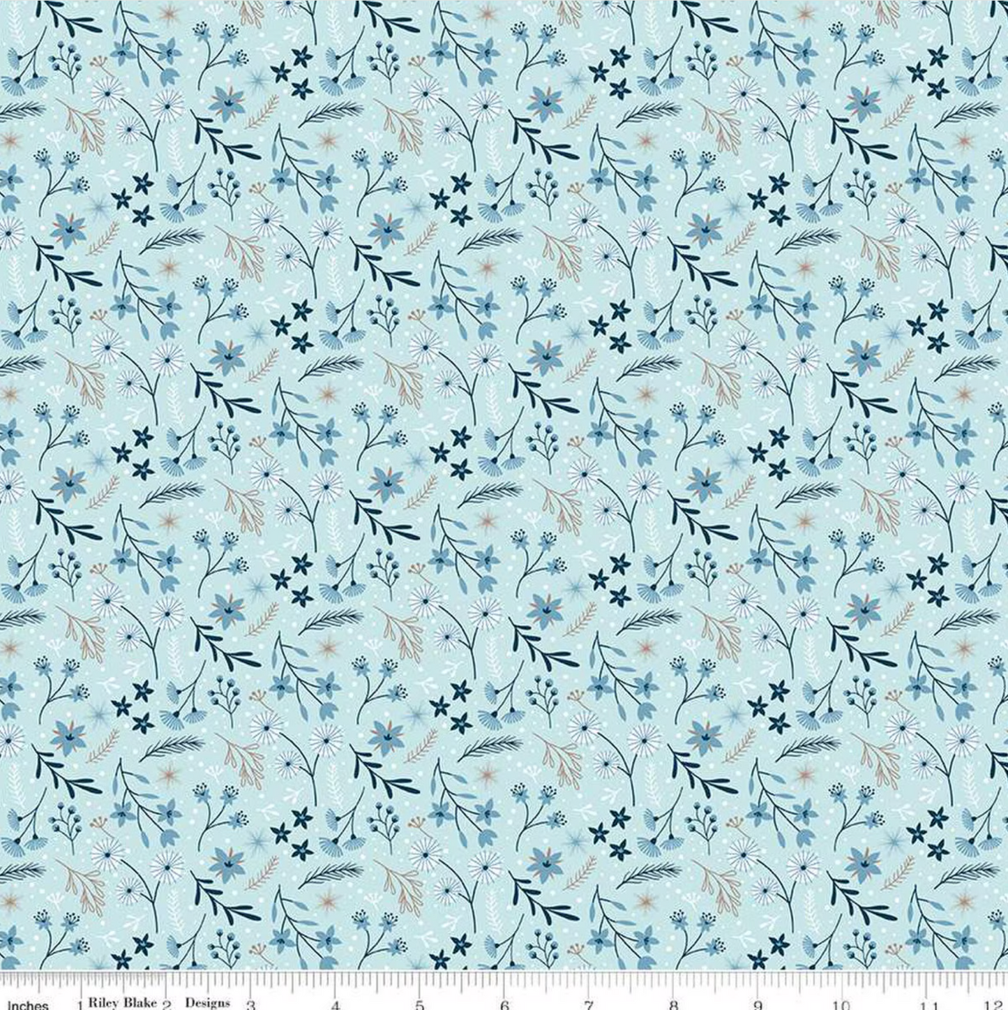 Winter Magic Floral- Aqua