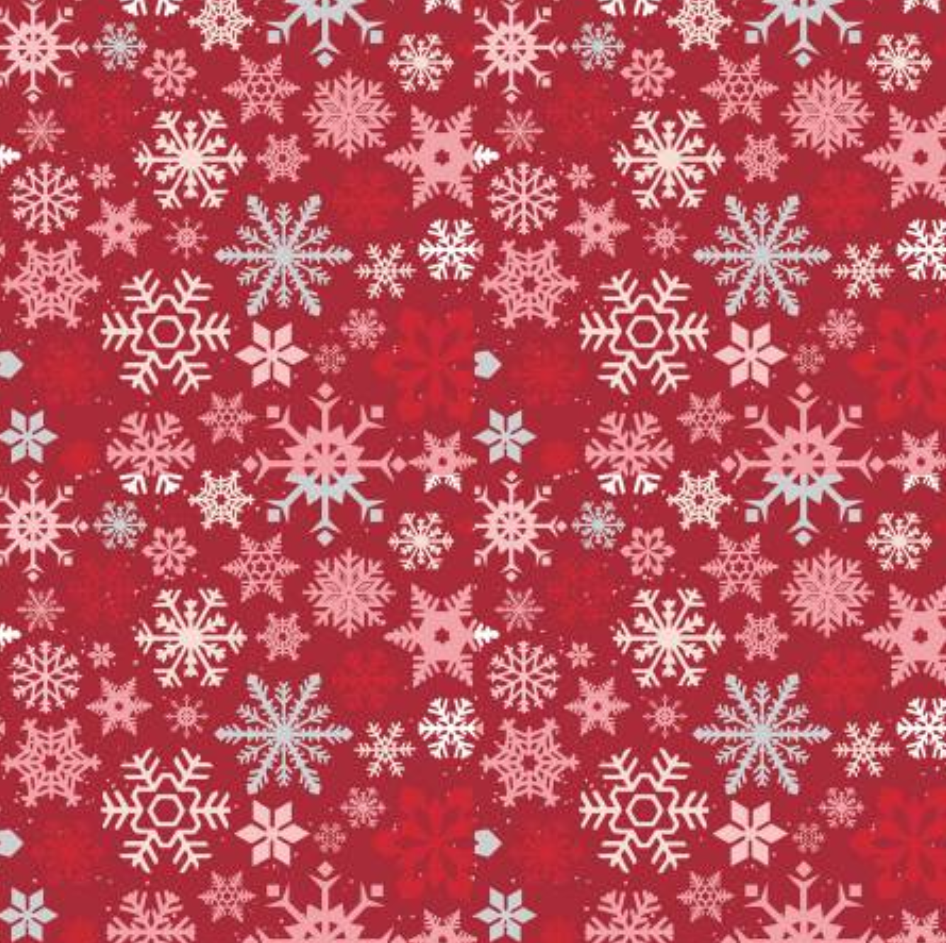 Mistletoe and Holly Snowflakes- Red