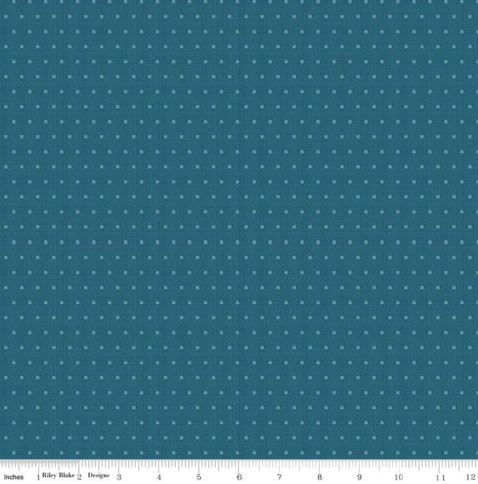 Stitcher's Flannel Dots - Blue