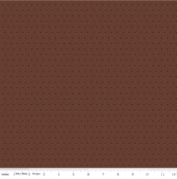 Stitcher's Flannel Dots - Chocolate