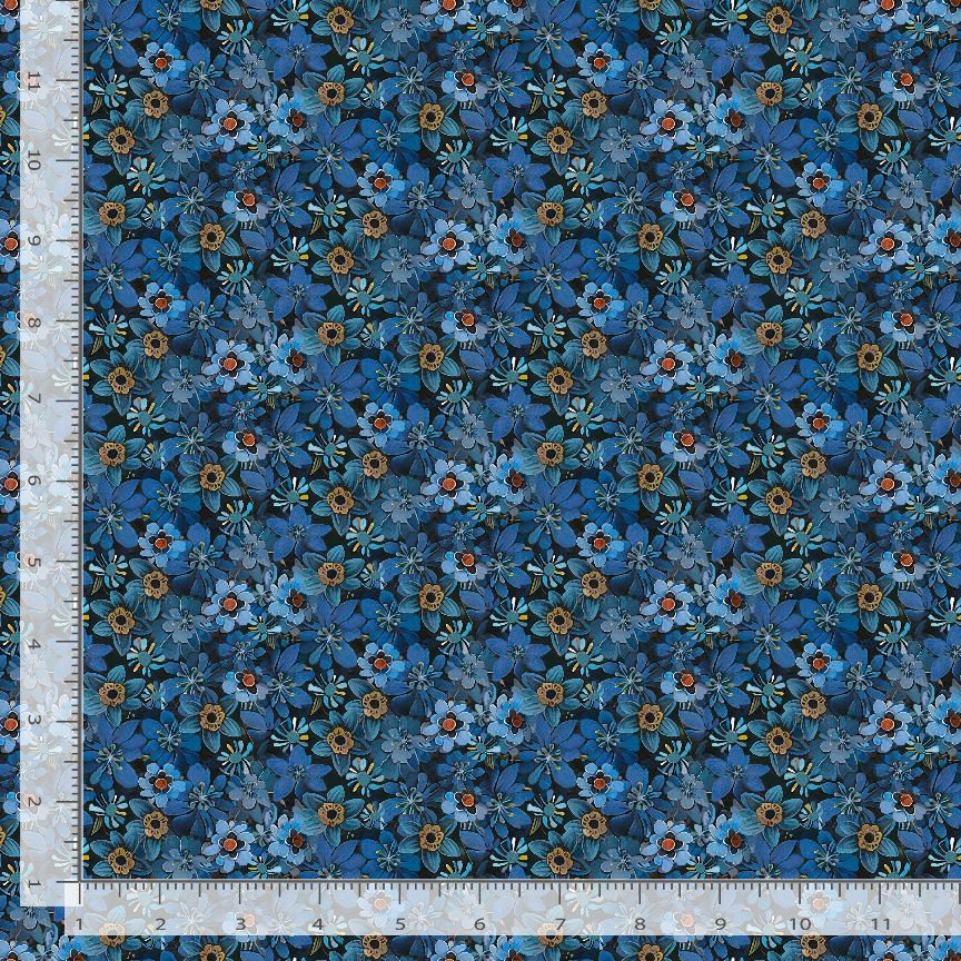 Tiny Packed Floral- Blue