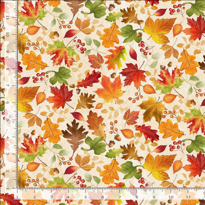Tossed Fall Leaves- Cream