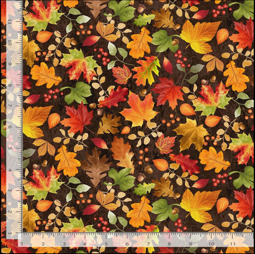 Tossed Fall Leaves- Brown