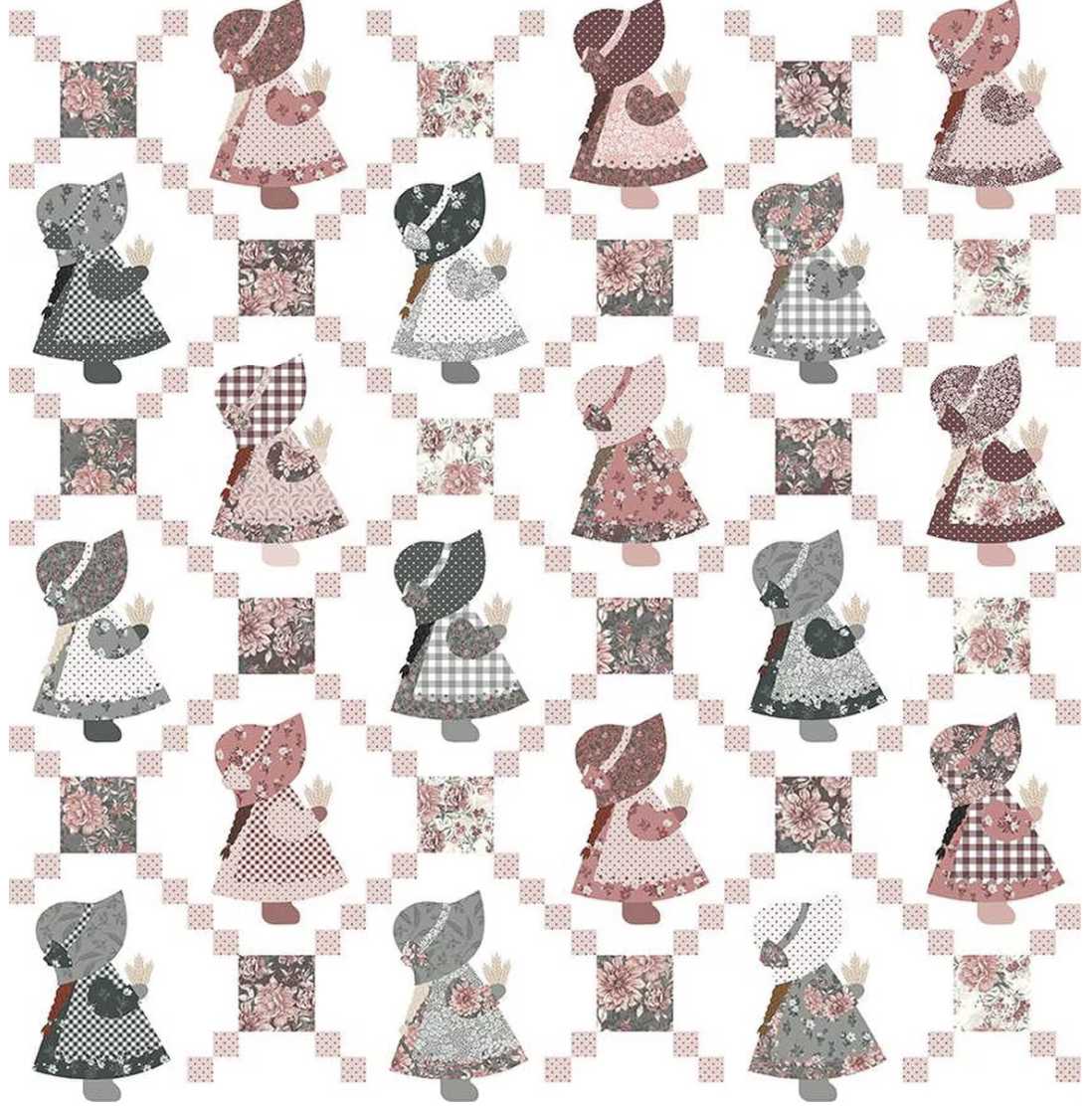 Wide Back A Walk on the Prairie Sunbonnet Sue- White