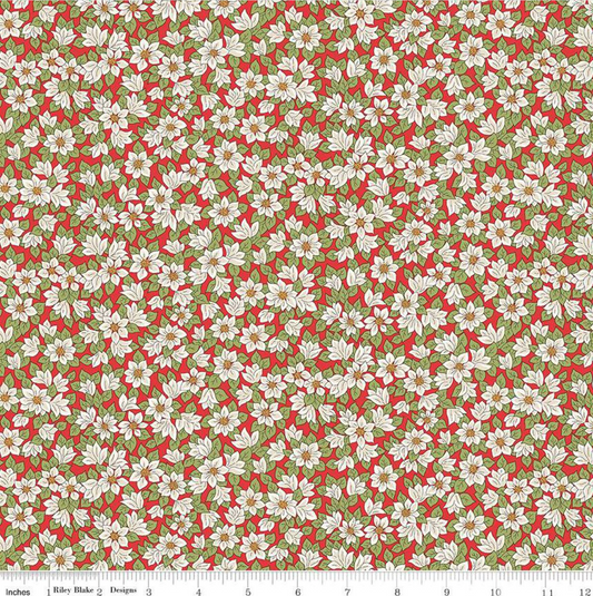Liberty: Festive Greetings Peaceful Poinsettias B- Red