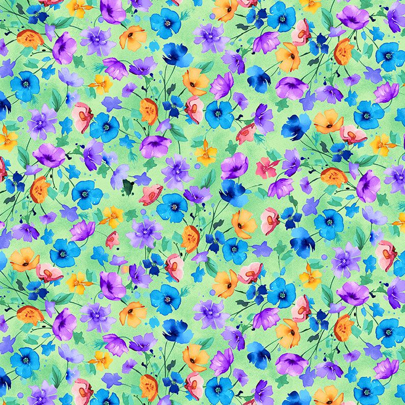 Nasturtium Floral Field- Green