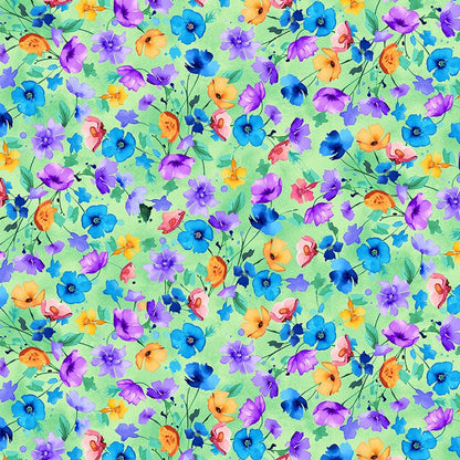 Nasturtium Floral Field- Green