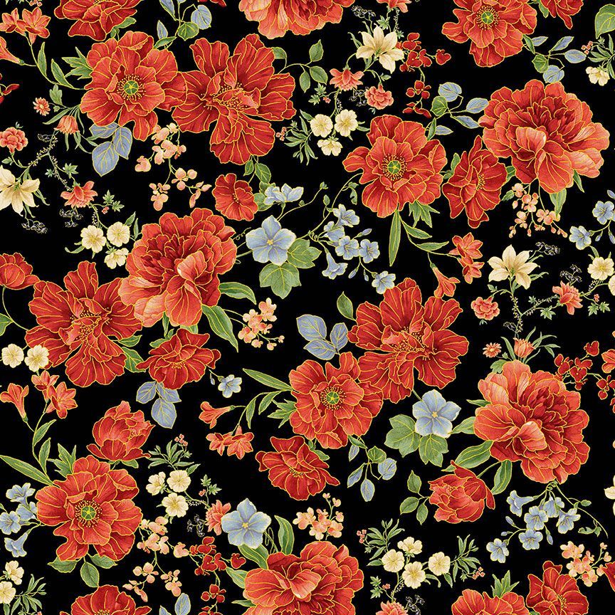 Metallic Asian Medium Floral