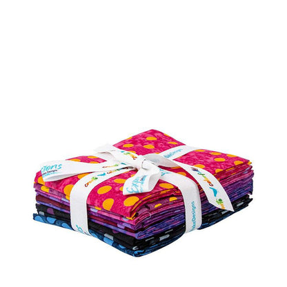 Batiks Elementals Polka Pop Pink Purple Fat Quarter Bundle C