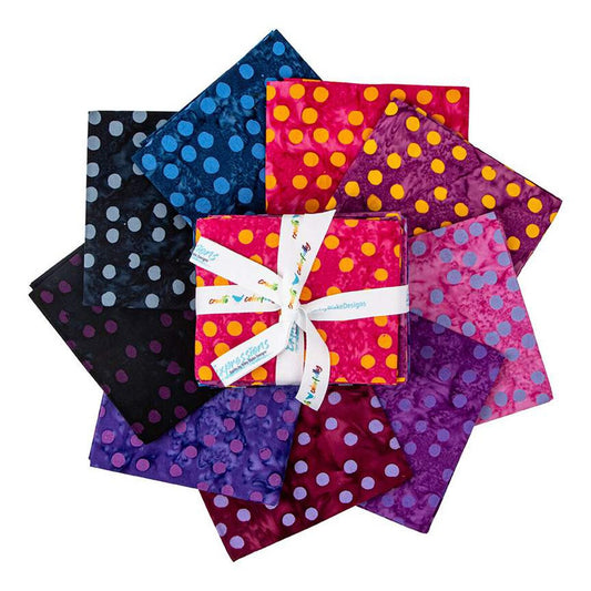 Batiks Elementals Polka Pop Pink Purple Fat Quarter Bundle C