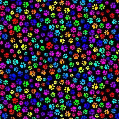 Bright Dog Paw Prints