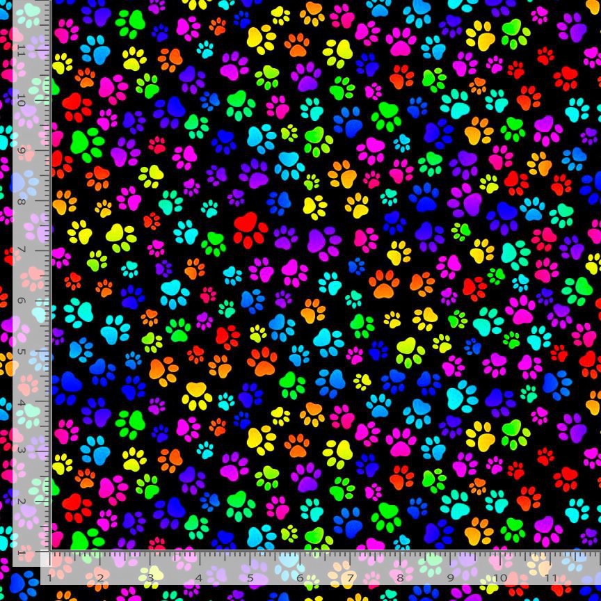 Bright Dog Paw Prints