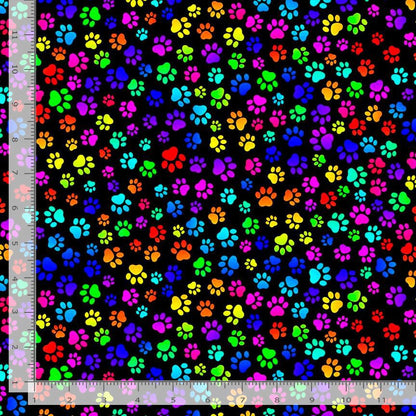 Bright Dog Paw Prints