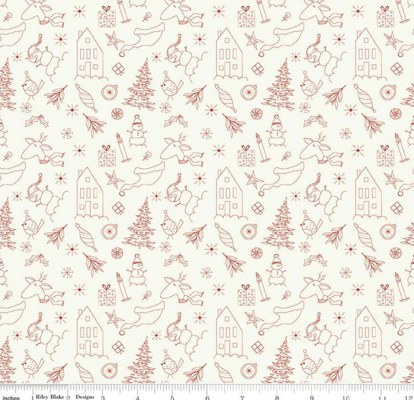 Christmas is in Town Doodles- Cream