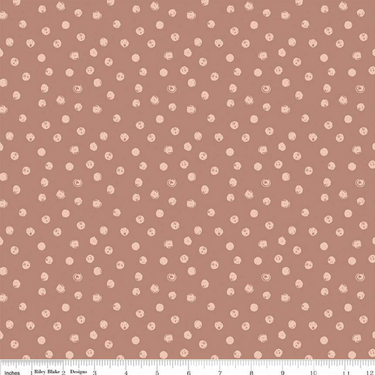 Blush 'n Butterscotch Dots- Dusty Rose