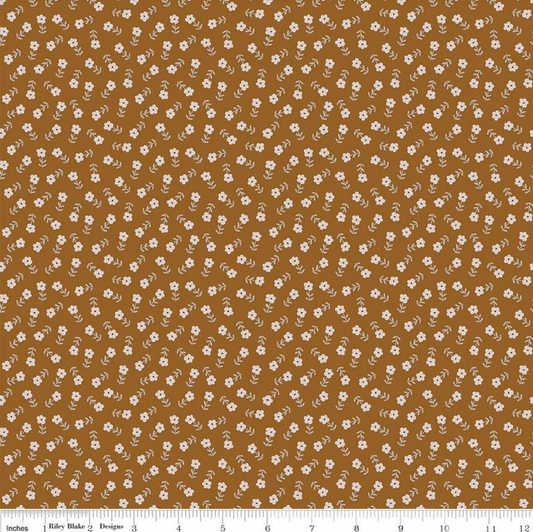 Blush 'n Butterscotch Ditsy Floral- Cinnamon