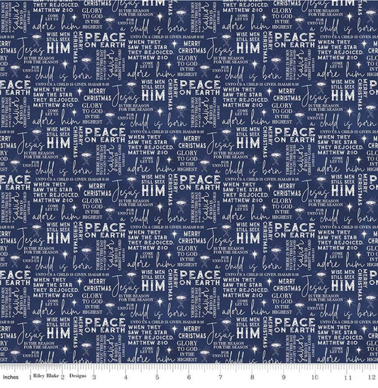 Come Let Us Adore Him Text- Navy