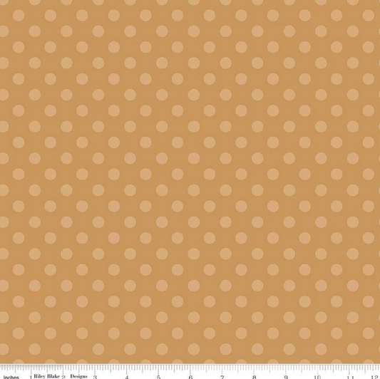 Gingerbread Kisses Polka Dots- Brown