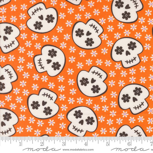 Cheery Skull Novelty Skulls Flowers- Pumpkin