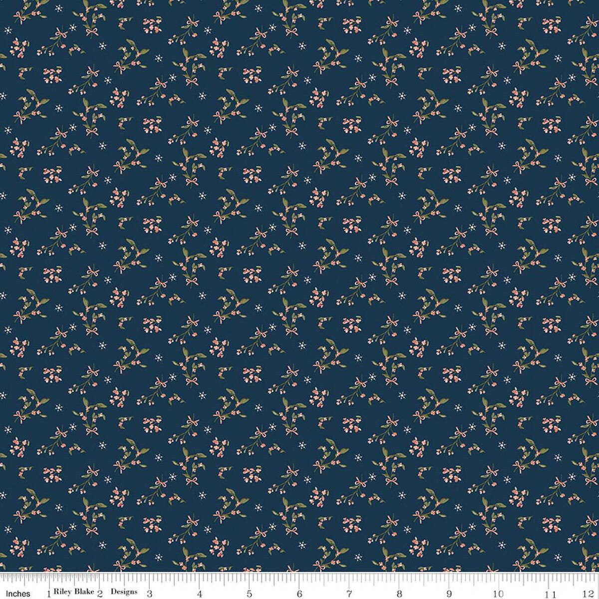Christmas Greetings Berries- Navy