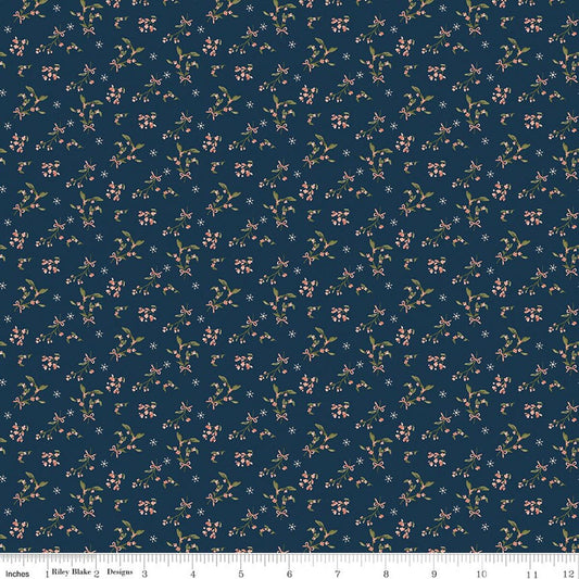 Christmas Greetings Berries- Navy