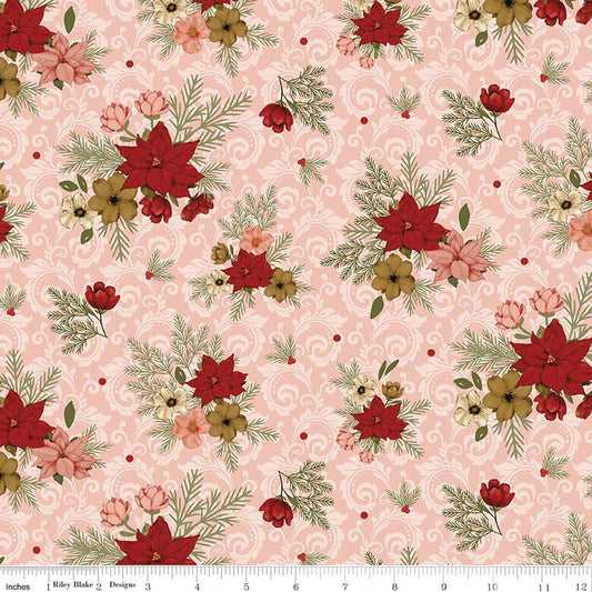 Christmas Greetings Floral- Pink