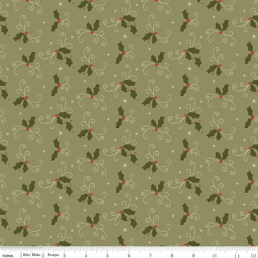 Christmas Greetings Holly- Spruce
