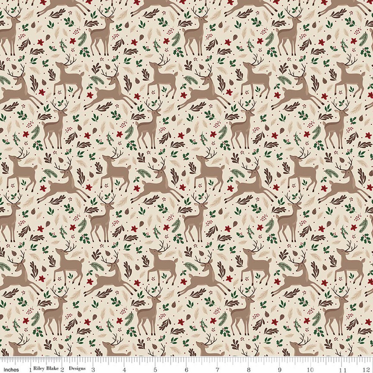 Christmas Time Deer- Linen