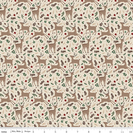 Christmas Time Deer- Linen