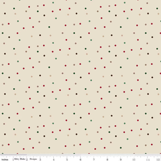 Christmas Time Dots- Linen