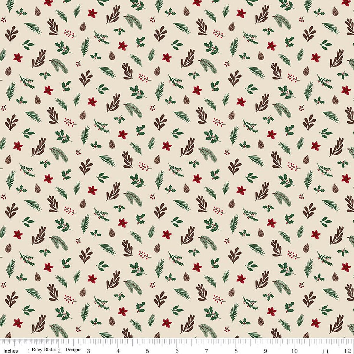 Christmas Time Foliage- Linen