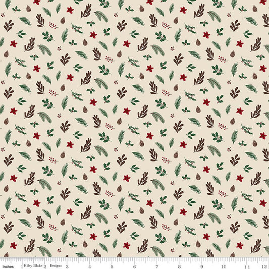 Christmas Time Foliage- Linen