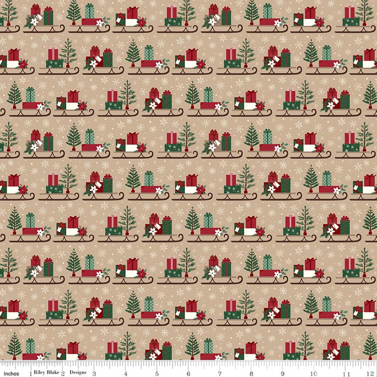 Christmas Time Sleds- Tan