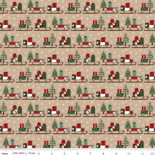 Christmas Time Sleds- Tan