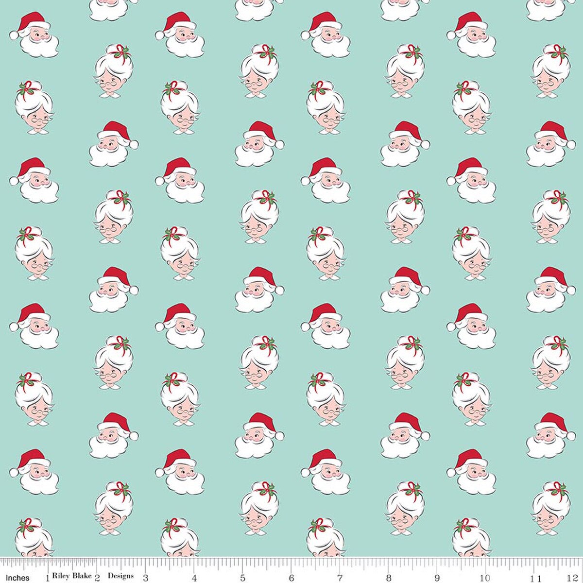 Claus & Co. Santa Heads- Blue