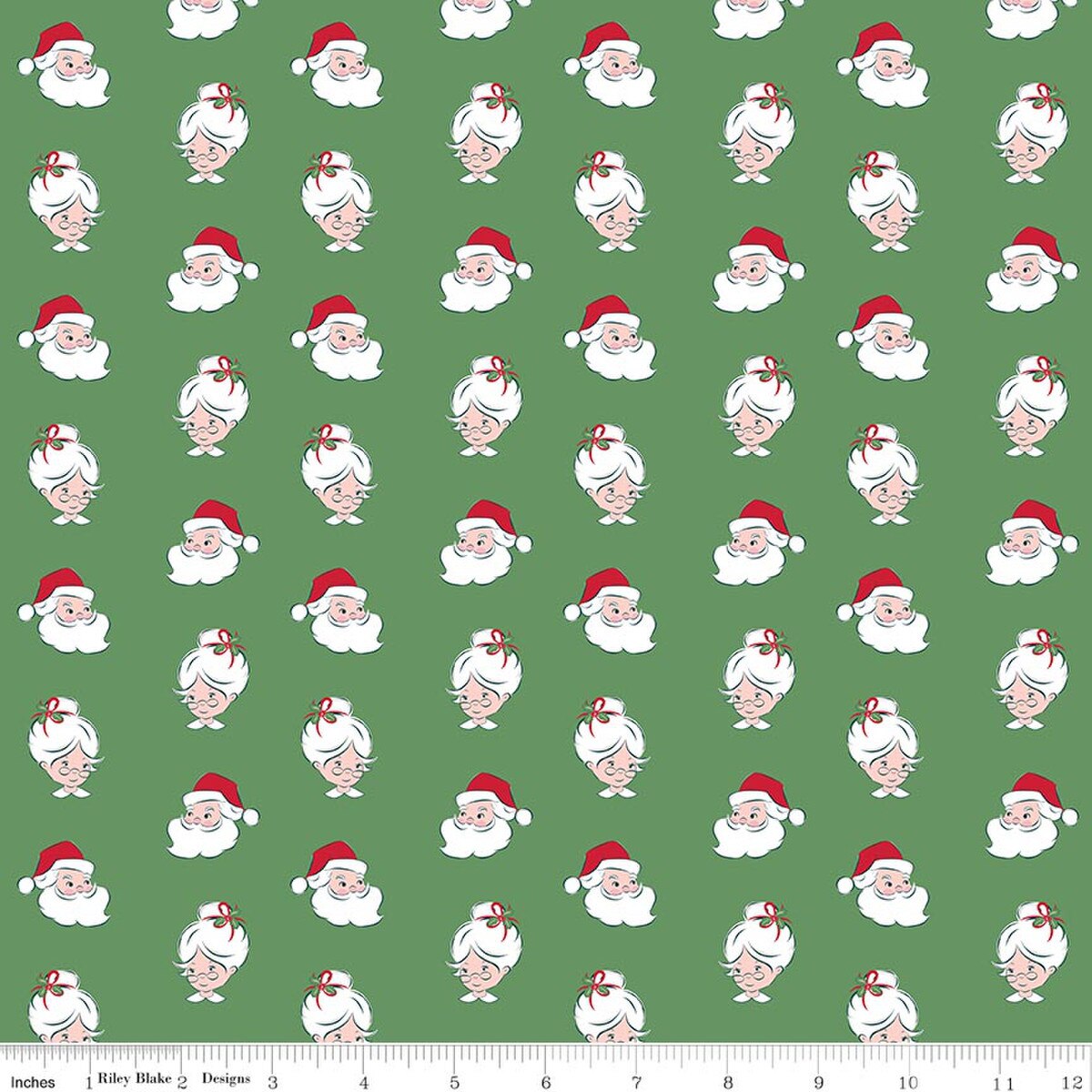 Claus & Co. Santa Heads- Green