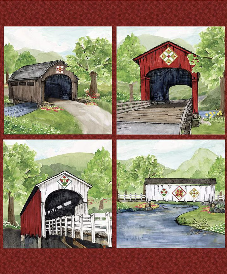 Covered Bridges in Spring Covered Bridges Pillow Panel